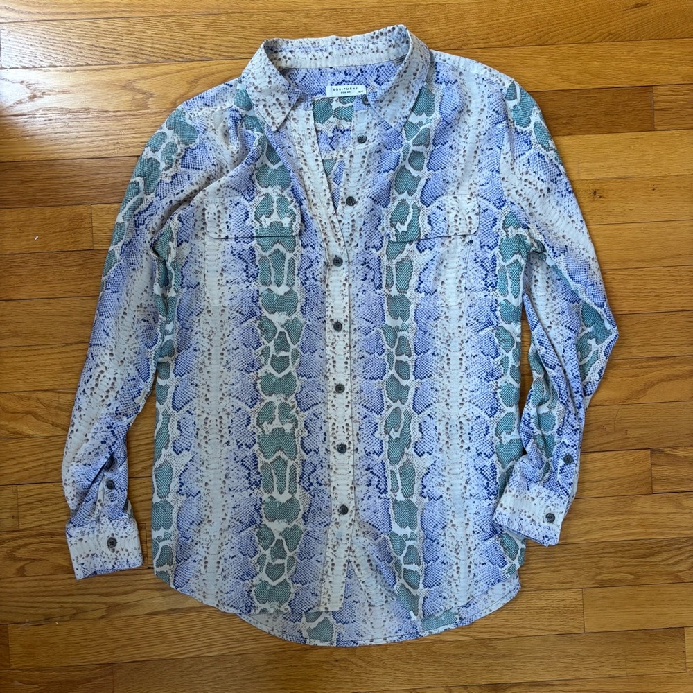 Equipment button down, snake print